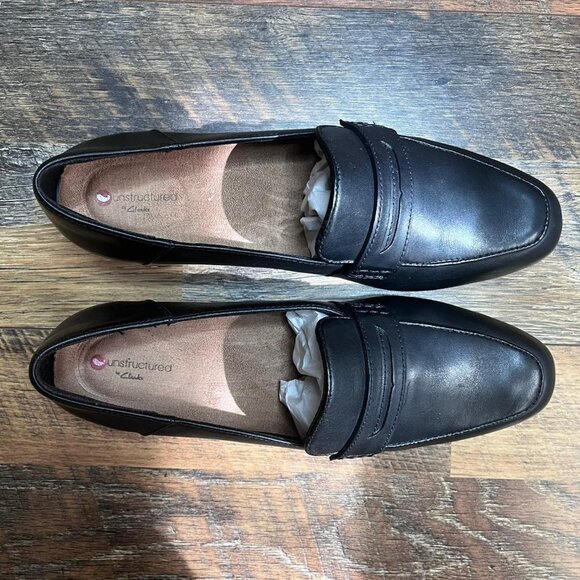 Collection by Clarks Women’s Juliet Black Leather Loafers Size 8.5 - Picture 4 of 10